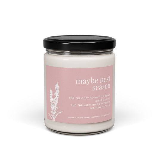 Cozy Cottagecore Candle with Emotional Label Message – Crochet-Inspired Slow Living Gift for Women, Yarn Lovers, and Makers
